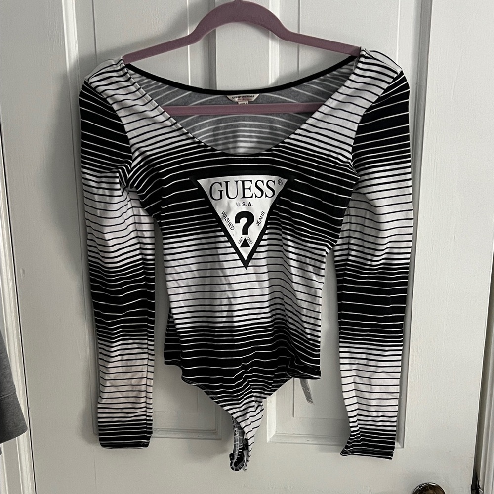 Guess Women's Monochrome Striped Bodysuit